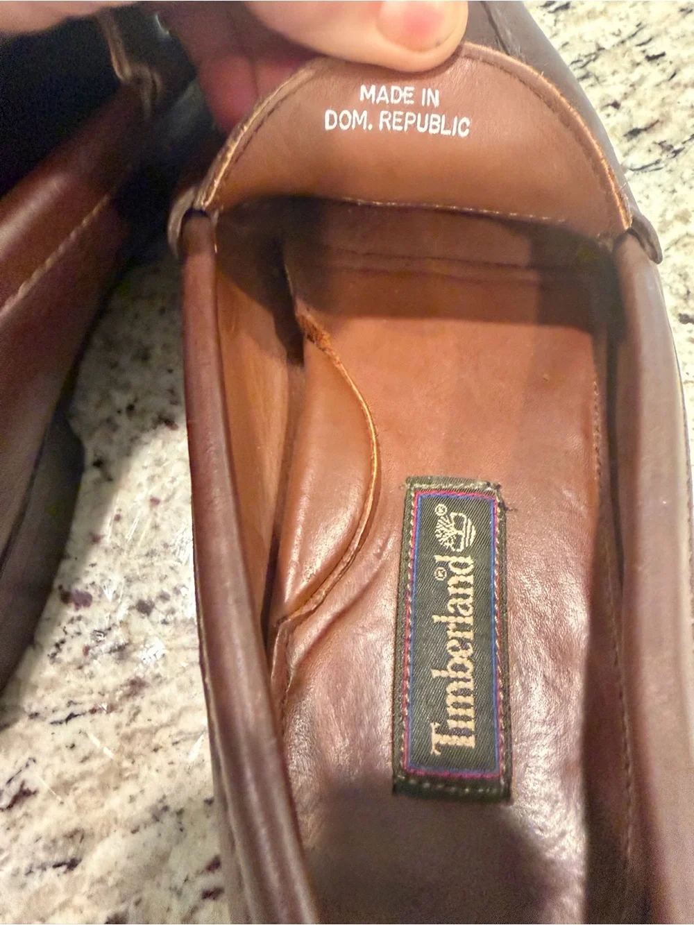 Vtg 90s Timberland Men's Burgundy Leather Penny Loafers in size 8.5 W Wide